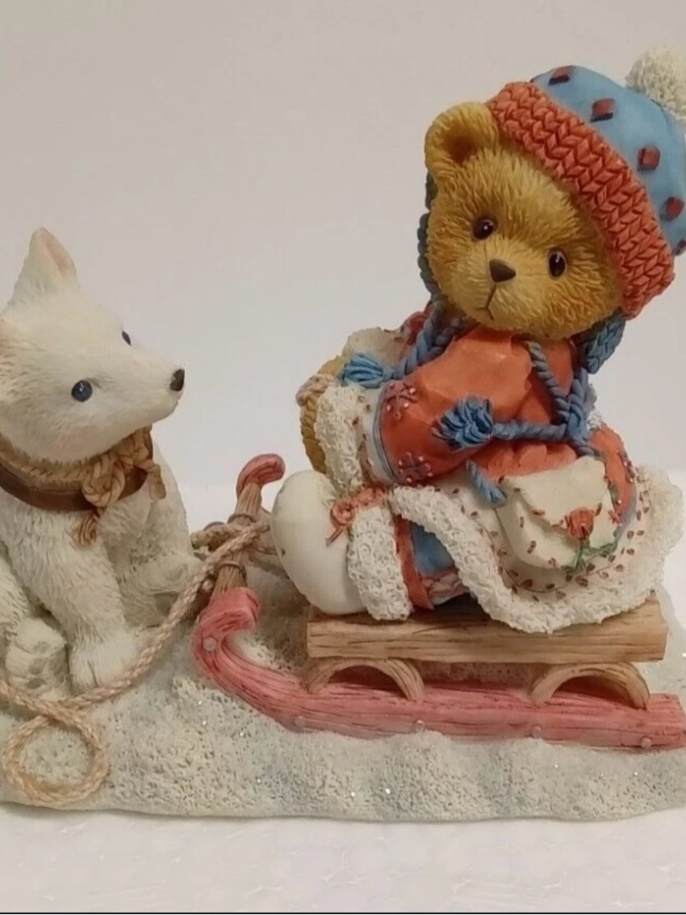 Vintage 1996 Cherished Teddies "Erica" Figurine: Friends Are Always Pulling NIB